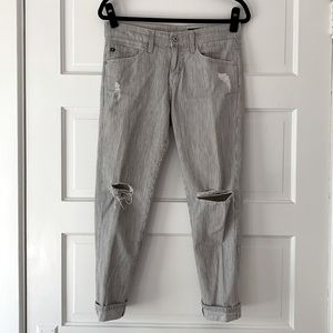AG Ex-Boyfriend Slim jeans in gray/white pinstripe